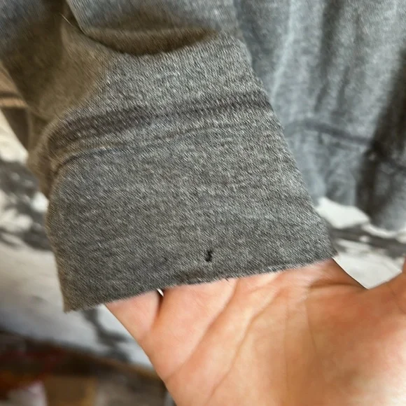 Gray and Cream Hooded Henley Shirt - Picture 7 of 7